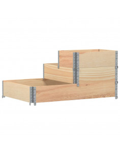 Fioriera Rialzata 3 Livelli 120x80 cm Legno Massello di Pino
