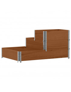 Fioriera Rialzata a 3 Livelli Marrone 120x80 cm Legno di Pino