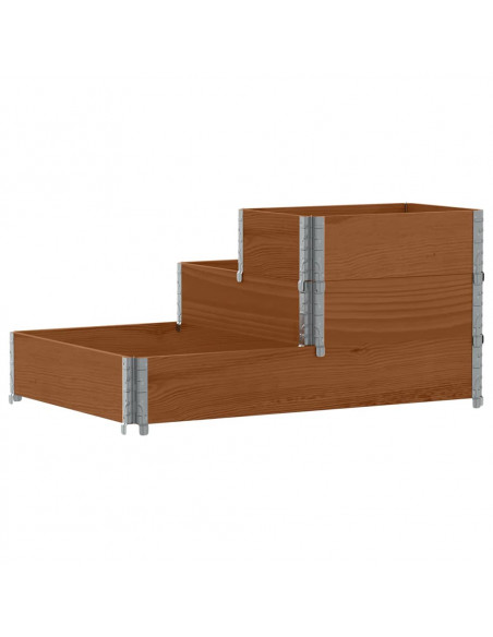 Fioriera Rialzata a 3 Livelli Marrone 120x80 cm Legno di Pino