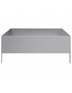 Fioriera Rialzata da Giardino 100x100x25 cm in Acciaio Zincato