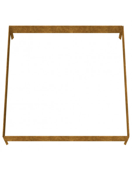 Fioriera Rialzata da Giardino 100x100x26 cm in Acciaio Corten