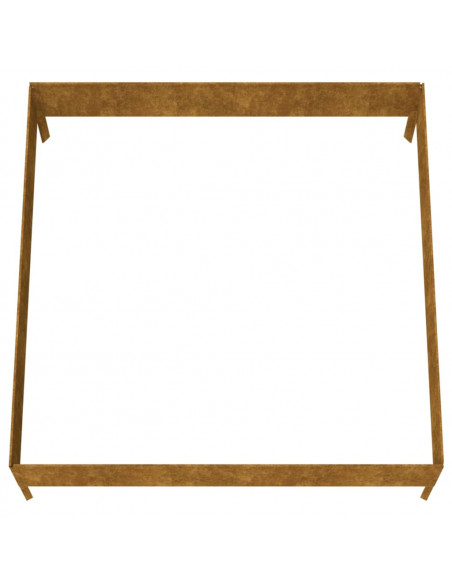Fioriera Rialzata da Giardino 100x100x33,5 cm in Acciaio Corten