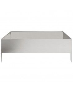 Fioriera Rialzata da Giardino 100x100x33,5 cm in Acciaio Inox