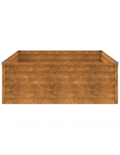 Fioriera Rialzata da Giardino 100x100x36 cm in Acciaio Corten