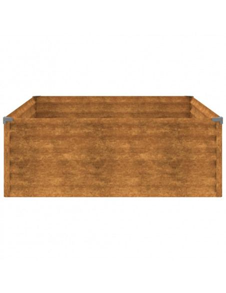 Fioriera Rialzata da Giardino 100x100x36 cm in Acciaio Corten