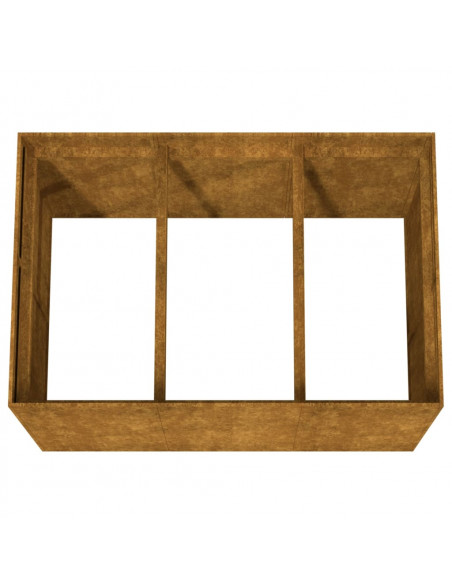 Fioriera Rialzata da Giardino 120x80x80 cm in Acciaio Corten
