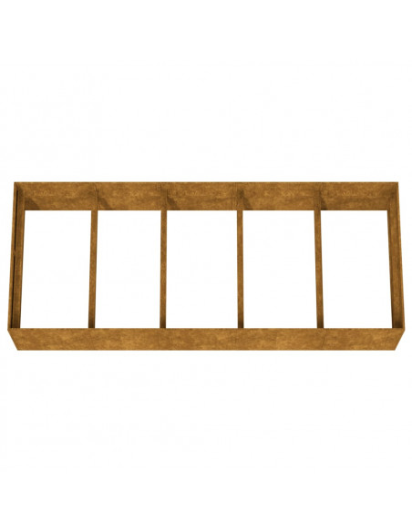 Fioriera Rialzata da Giardino 200x80x40 cm in Acciaio Corten
