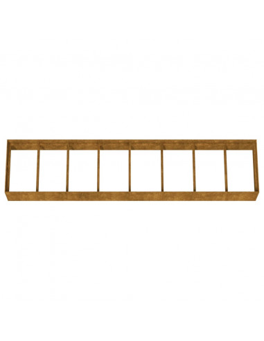 Fioriera Rialzata da Giardino 360x80x40 cm in Acciaio Corten