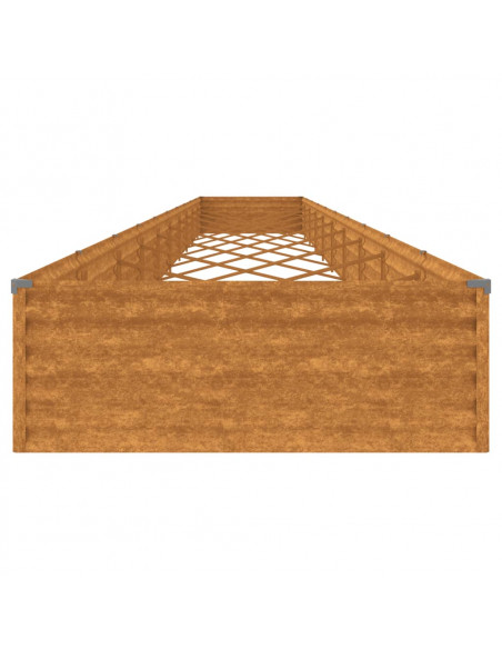 Fioriera Rialzata da Giardino 960x100x36 cm in Acciaio Corten