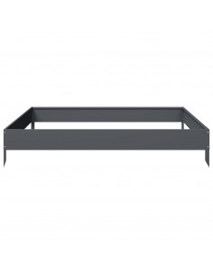 Fioriera Rialzata da Giardino Antracite 100x100x18,5cm Acciaio