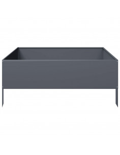 Fioriera Rialzata da Giardino Antracite 100x100x25 cm Acciaio