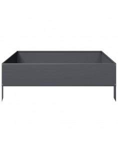 Fioriera Rialzata da Giardino Antracite 100x100x33,5cm Acciaio