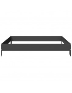 Fioriera Rialzata da Giardino Nera 100x100x18,5 cm in Acciaio