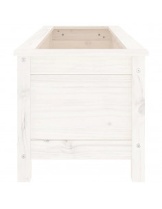 Fioriera Rialzata Giardino Bianca 119,5x40x39 cm Massello Pino