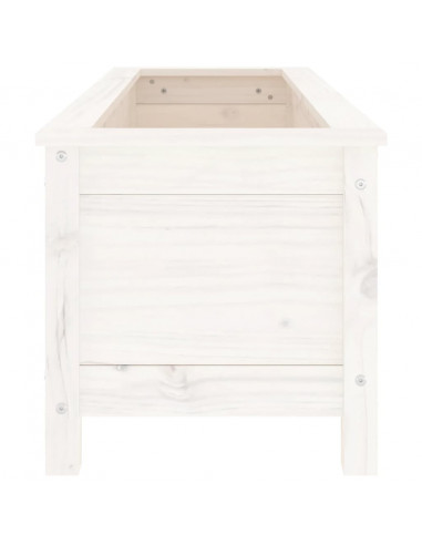 Fioriera Rialzata Giardino Bianca 119,5x40x39 cm Massello Pino