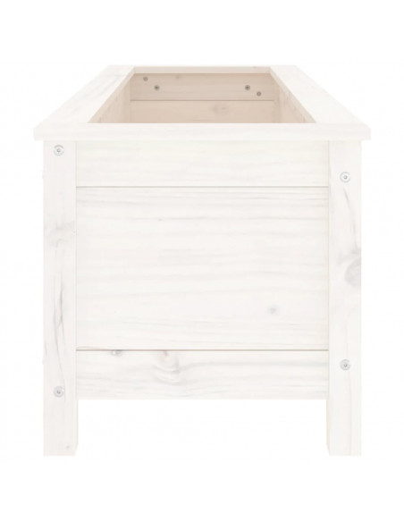 Fioriera Rialzata Giardino Bianca 119,5x40x39 cm Massello Pino