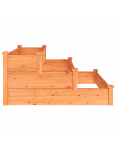 Fioriera Rialzata Giardino Marrone 120x120x56 cm Massello Abete