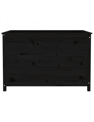 Fioriera Rialzata Giardino Nera 119,5x82,5x78 cm Massello Pino