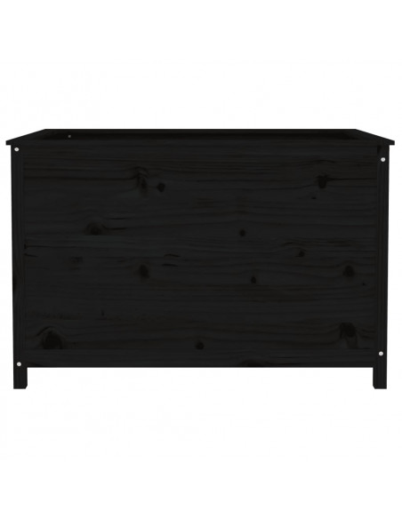 Fioriera Rialzata Giardino Nera 119,5x82,5x78 cm Massello Pino