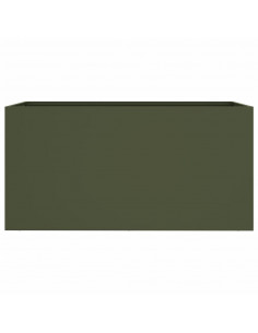 Fioriera Verde Oliva 62x30x29 cm in Acciaio Laminato a Freddo