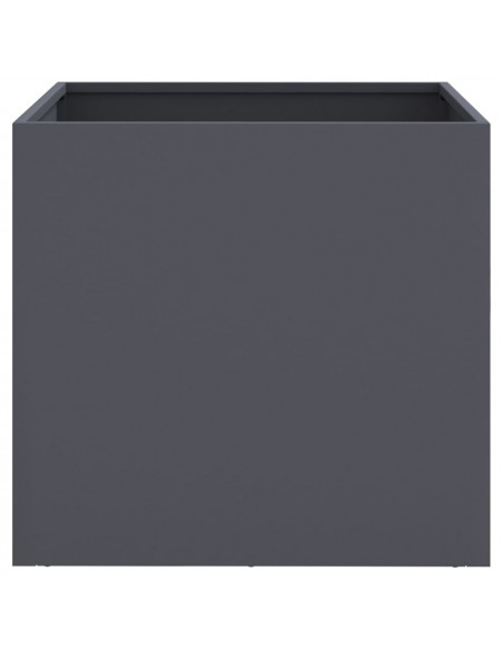 Fioriere 2 pz Antracite 42x40x39 cm Acciaio Laminato a Freddo