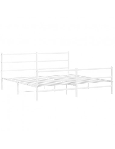 Giroletto con Testiera e Pediera Metallo Bianco 200x200 cm