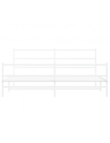 Giroletto con Testiera e Pediera Metallo Bianco 200x200 cm