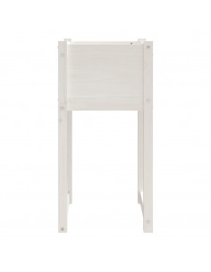 Fioriere 2 pz Bianche 40x40x81 cm in Legno Massello di Pino
