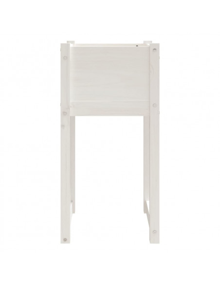 Fioriere 2 pz Bianche 40x40x81 cm in Legno Massello di Pino