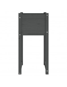 Fioriere 2 pz Grigio 40x40x81 cm in Legno Massello di Pino