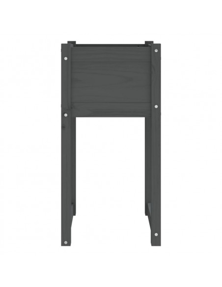 Fioriere 2 pz Grigio 40x40x81 cm in Legno Massello di Pino