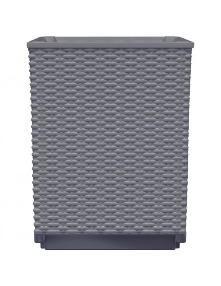 Fioriere 2 pz Grigio Scuro 30x30x37 cm in Polipropilene
