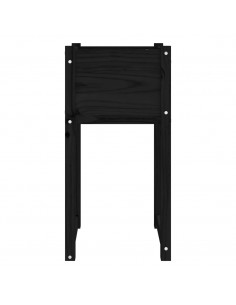 Fioriere 2 pz Nero 40x40x81 cm in Legno Massello di Pino