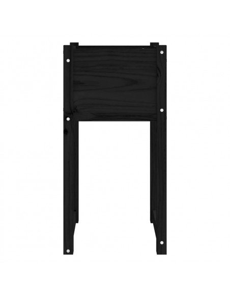 Fioriere 2 pz Nero 40x40x81 cm in Legno Massello di Pino