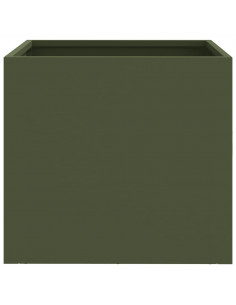 Fioriere da Giardino 2 pz Verde Oliva 32x30x29 cm in Acciaio