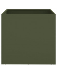 Fioriere 2pz Verde Oliva 42x40x39 cm Acciaio Laminato a Freddo