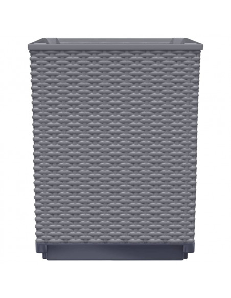 Fioriere 4 pz Grigio Scuro 30x30x37 cm in Polipropilene
