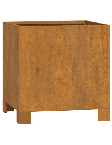 Fioriere con Gambe 2pz Ruggine 32x30x33 cm Acciaio Corten