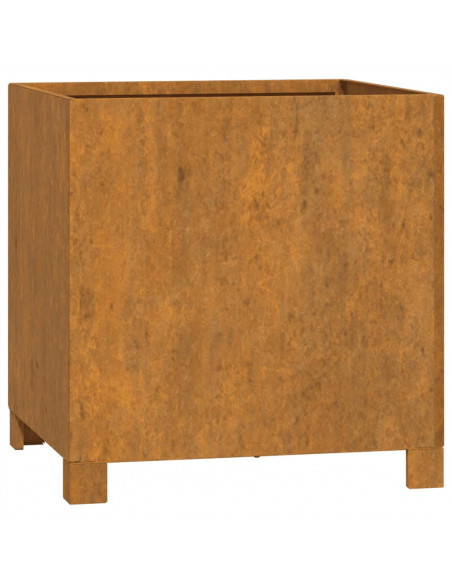 Fioriere con Gambe 2pz Ruggine 42x40x43 cm Acciaio Corten