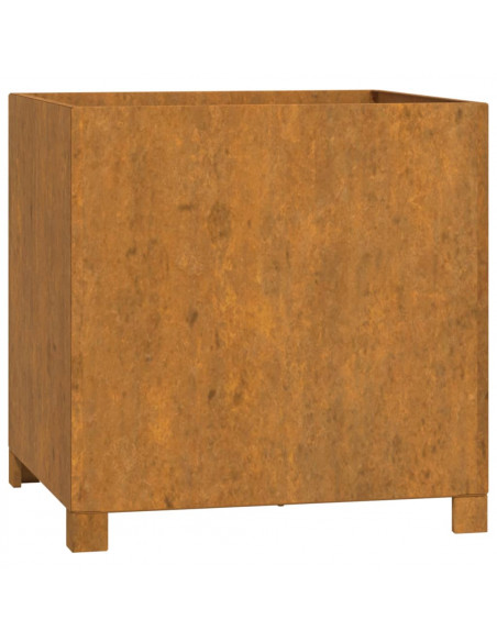 Fioriere con Gambe 2pz Ruggine 49x47x50 cm Acciaio Corten