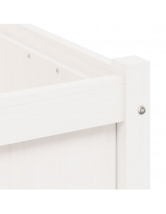 Fioriere da Giardino 2 pz Bianche in Legno Massello di Pino