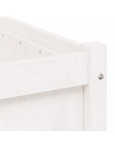 Fioriere da Giardino 2 pz Bianche in Legno Massello di Pino