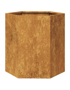 Fioriere da Giardino 2 pz Esagono 46x40x45cm in Acciaio Corten