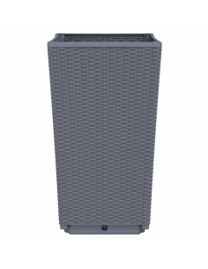 Fioriere da Giardino 2 pz Grigie 32,5x32,5x57 cm in PP