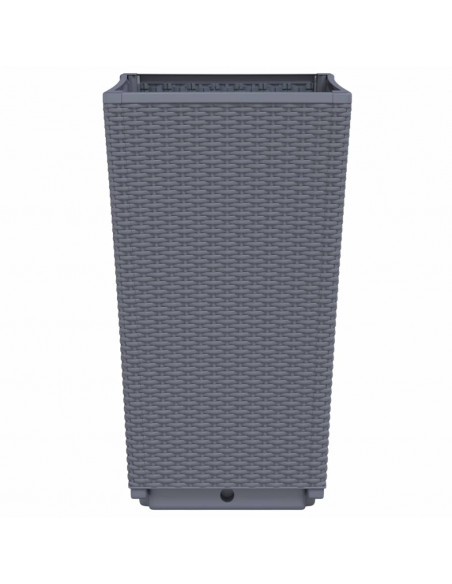 Fioriere da Giardino 2 pz Grigie 32,5x32,5x57 cm in PP