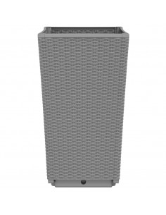 Fioriere da Giardino 2 pz Grigio Chiaro 32,5x32,5x57 cm in PP