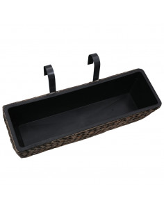 Fioriere da Giardino 2 pz in Giacinto Intrecciato Marrone