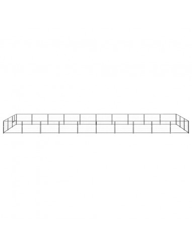 Gabbia per Cani Nera 30 m² in Acciaio