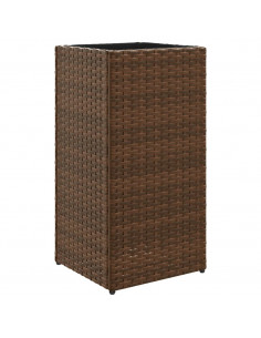Fioriere da Giardino 2 pz Marrone 30x30x60 cm in Polyrattan
