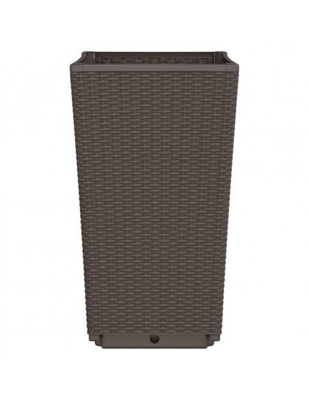 Fioriere da Giardino 2 pz Marrone 32,5x32,5x57 cm in PP